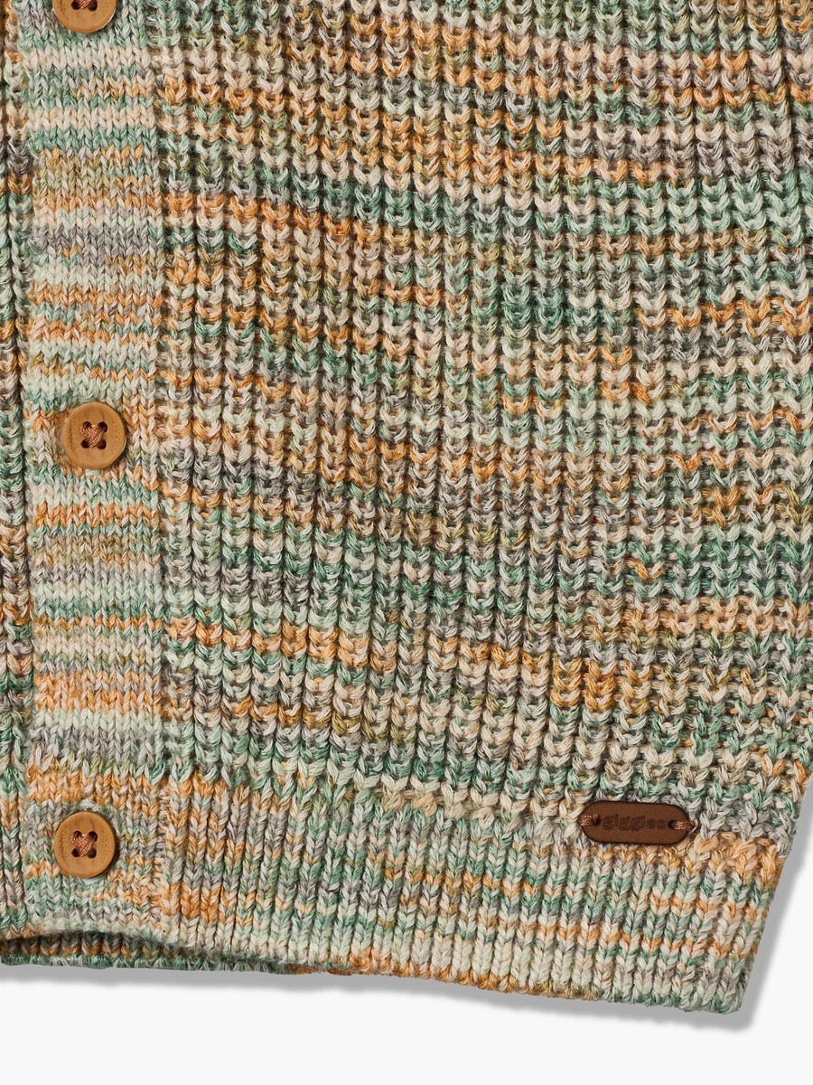 Crew Neck Cardigan with Button Closure