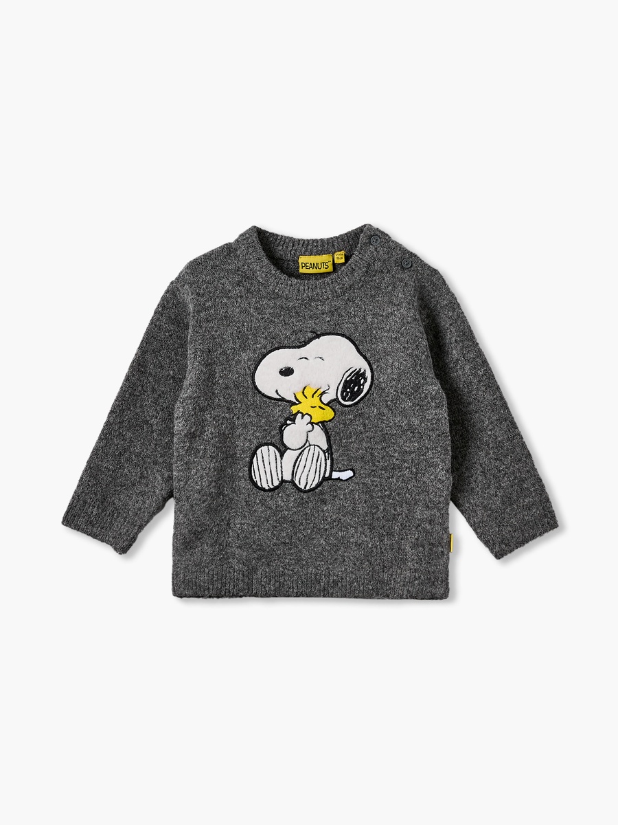 Peanuts Print Sweater with Long Sleeves