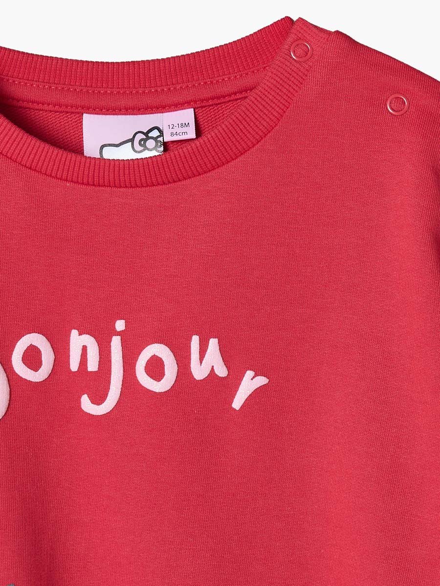 Hello Kitty Print Sweatshirt with Long Sleeves