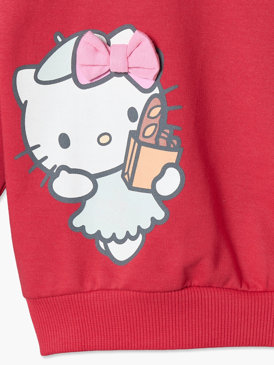 Hello Kitty Print Sweatshirt with Long Sleeves