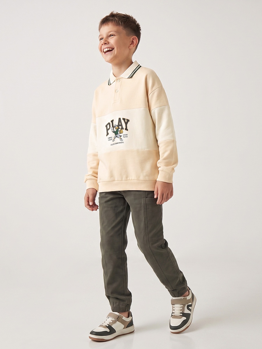 Colourblock Sweatshirt with Long Sleeves