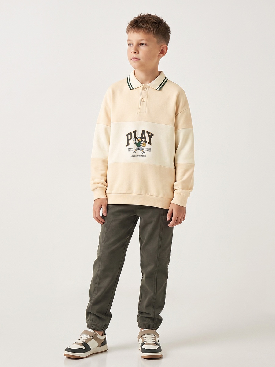 Colourblock Sweatshirt with Long Sleeves
