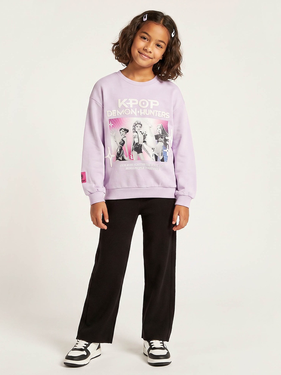 KPop Demon Hunters Print Sweatshirt with Long Sleeves