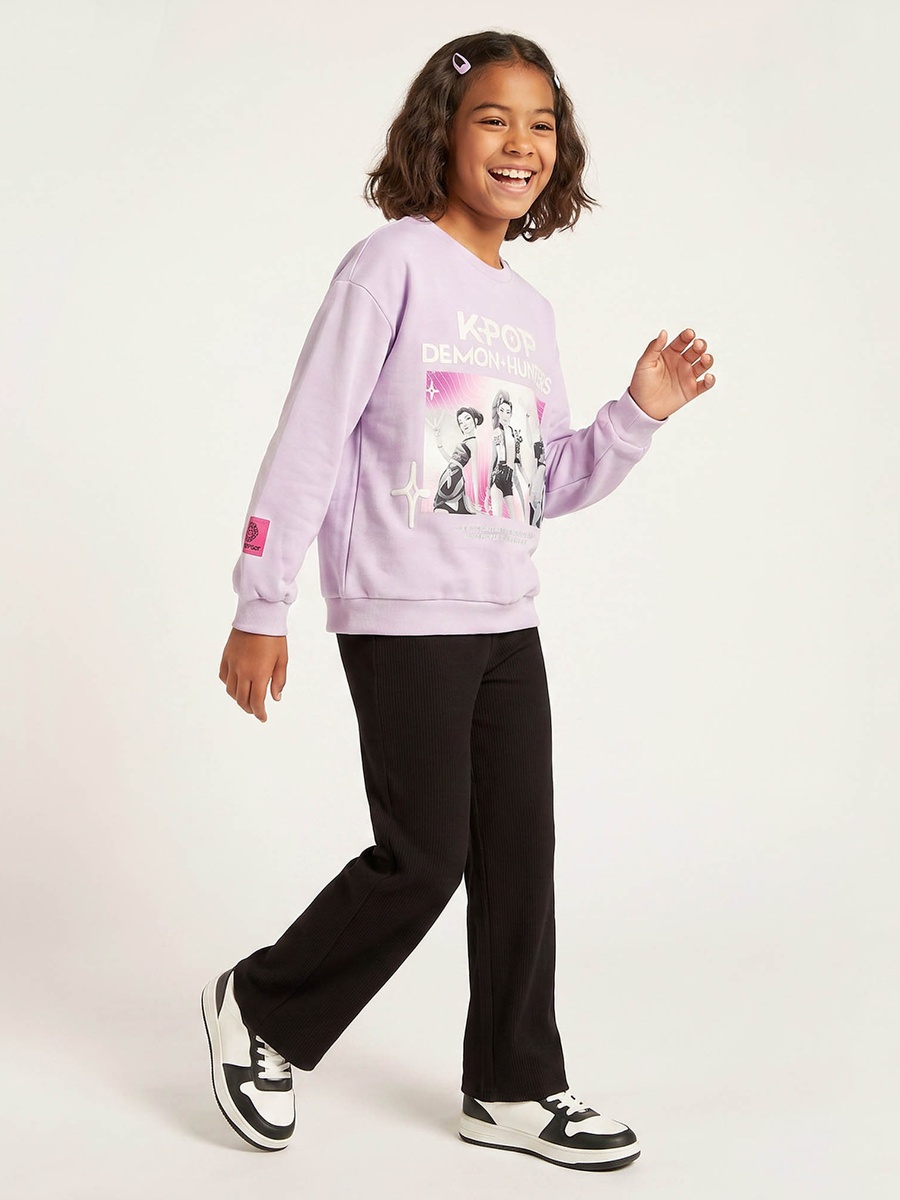 KPop Demon Hunters Print Sweatshirt with Long Sleeves