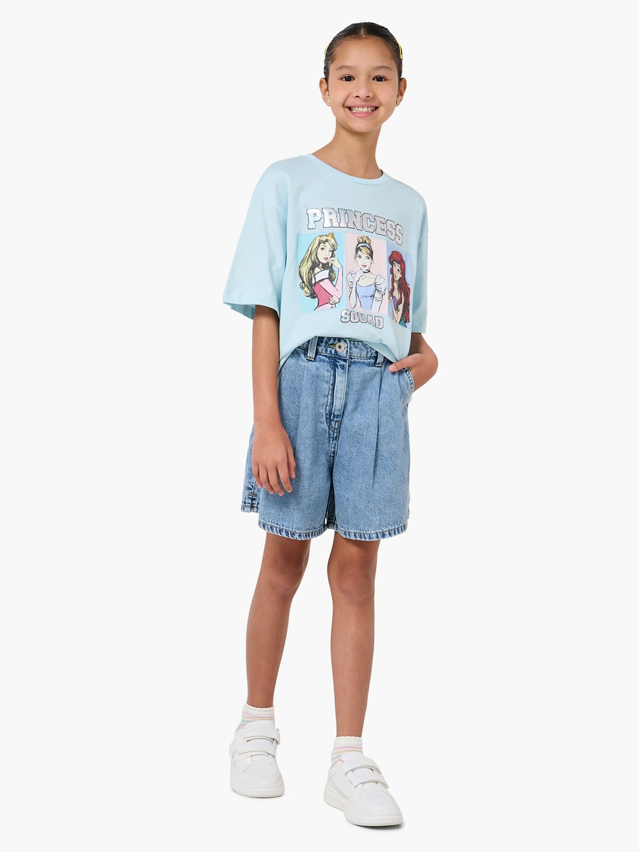 Knee Length Denim Shorts with Pockets