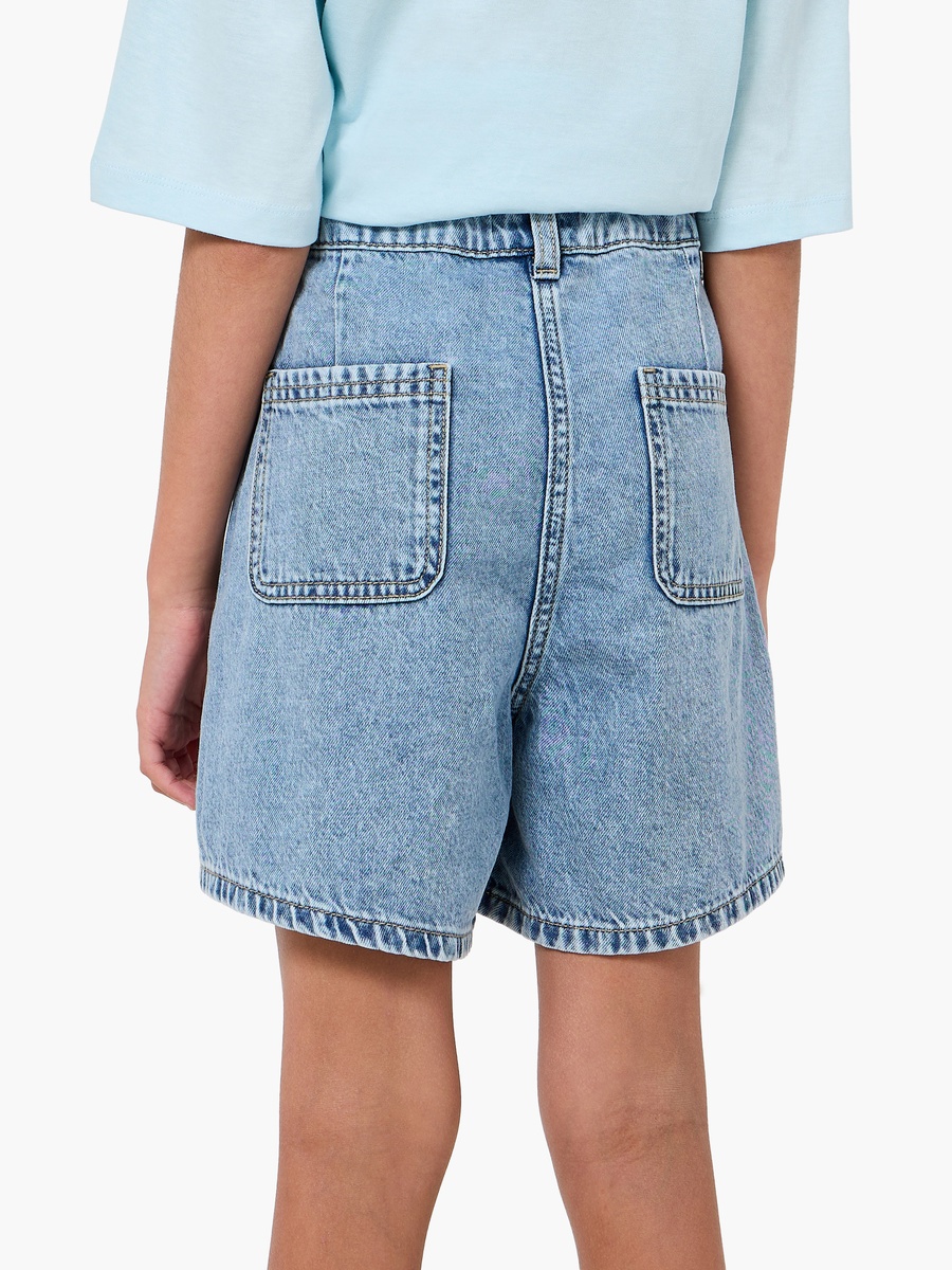 Knee Length Denim Shorts with Pockets