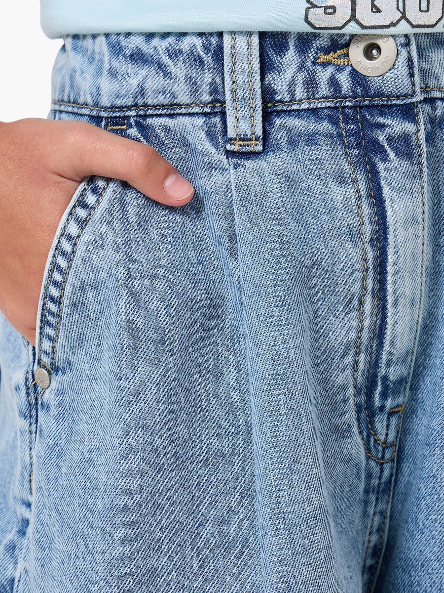 Knee Length Denim Shorts with Pockets