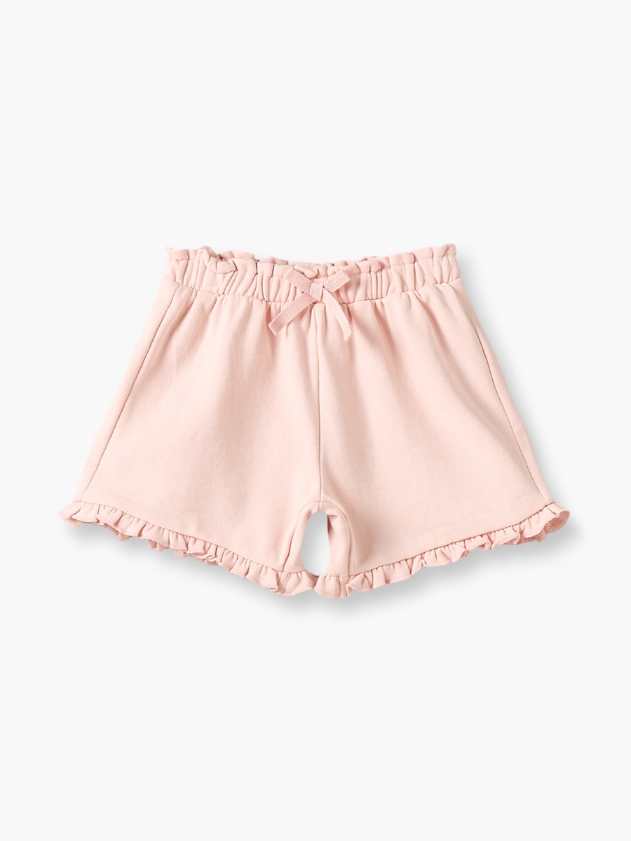 Above Knee Elasticated Waist Shorts with Ruffle Detail
