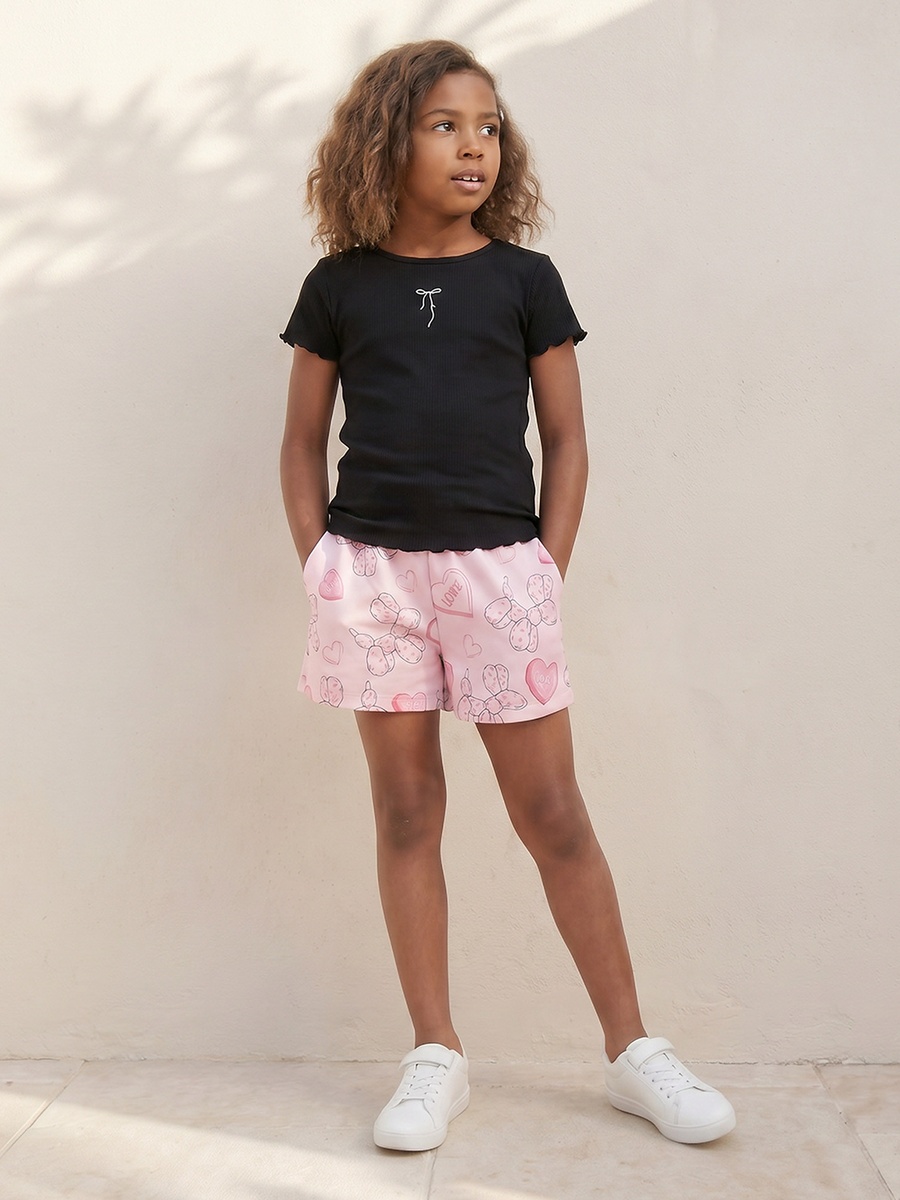 Above Knee Elasticated Waist Shorts with Floral Print