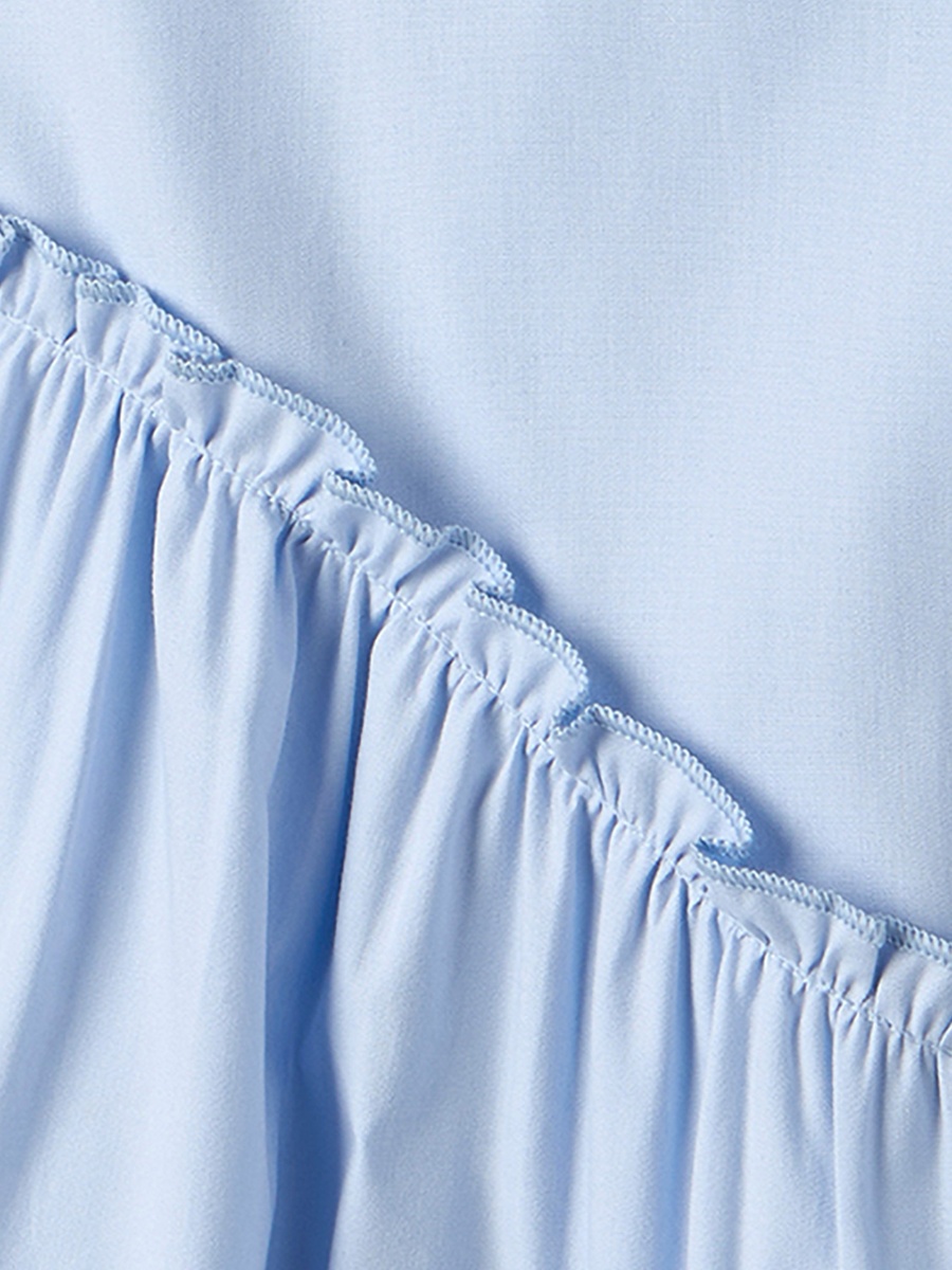 Round Neck Short Sleeves Top with Ruffle Detail