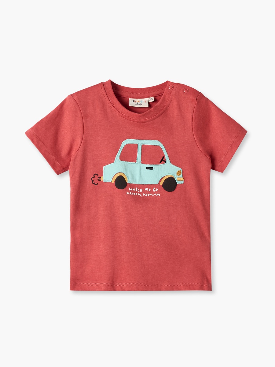 Crew Neck Short Sleeves T-Shirt with Vehicle Print