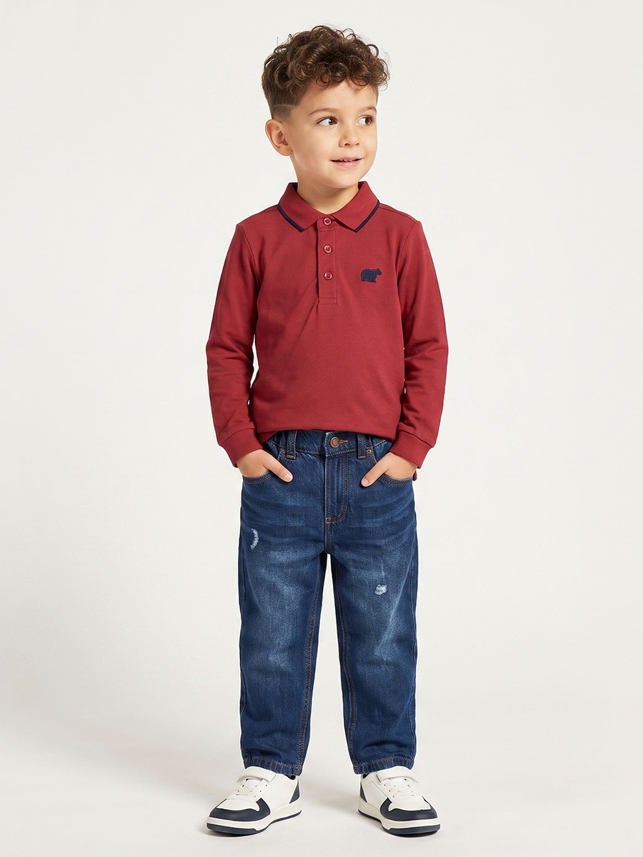 Polo Long Sleeves T-Shirt with Solid Design
