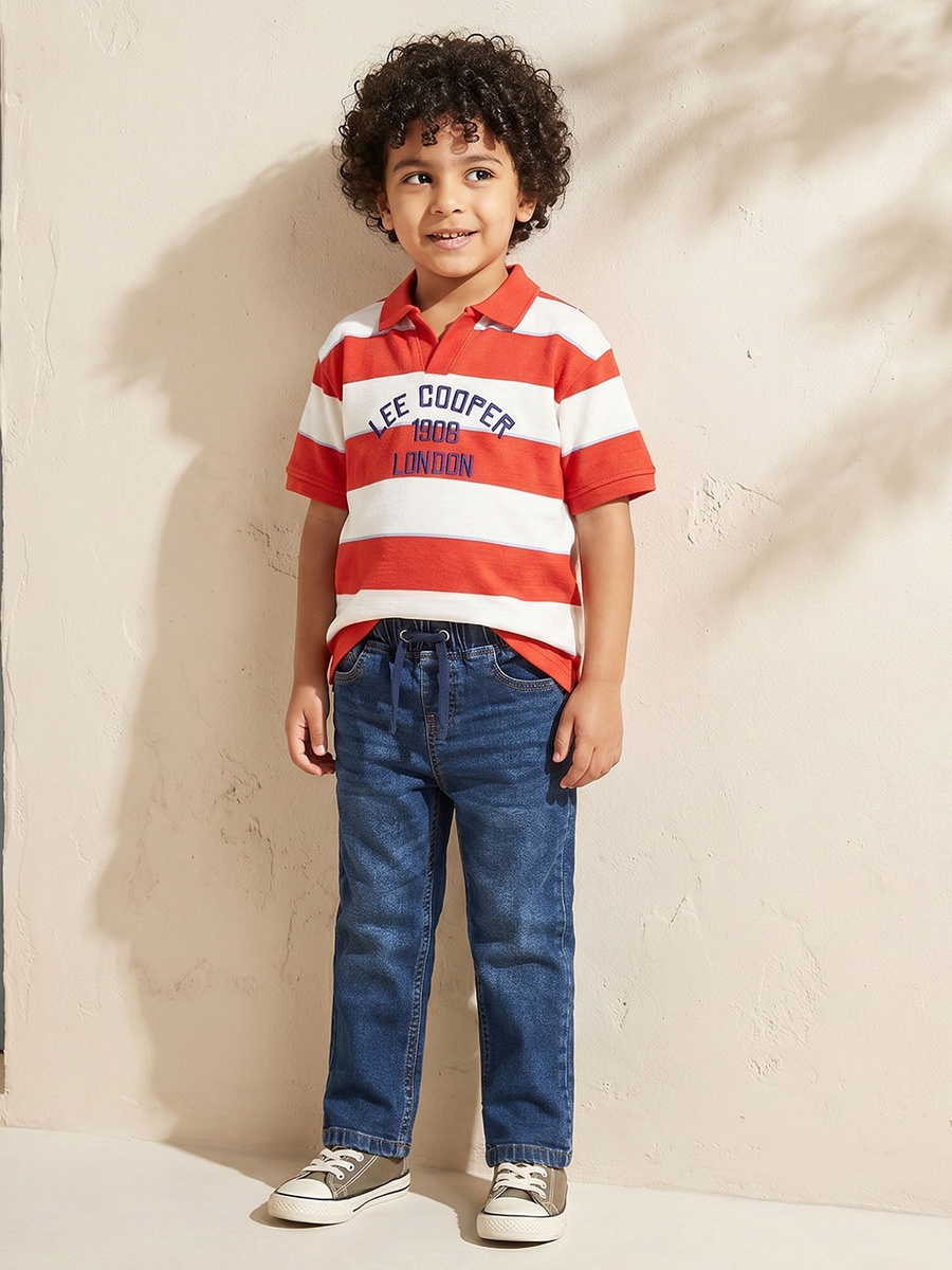 Collared Short Sleeves T-Shirt with Stripes