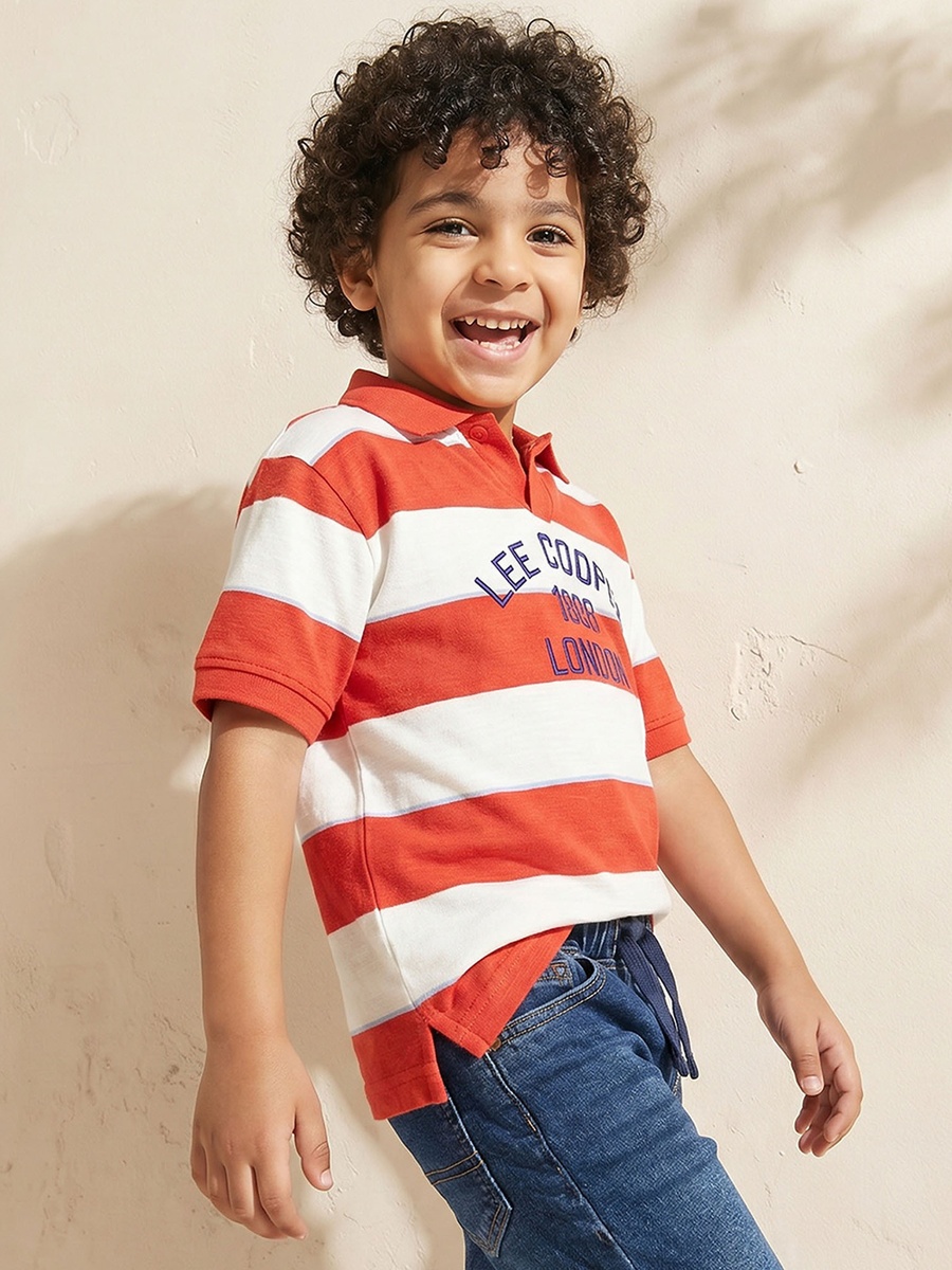Collared Short Sleeves T-Shirt with Stripes