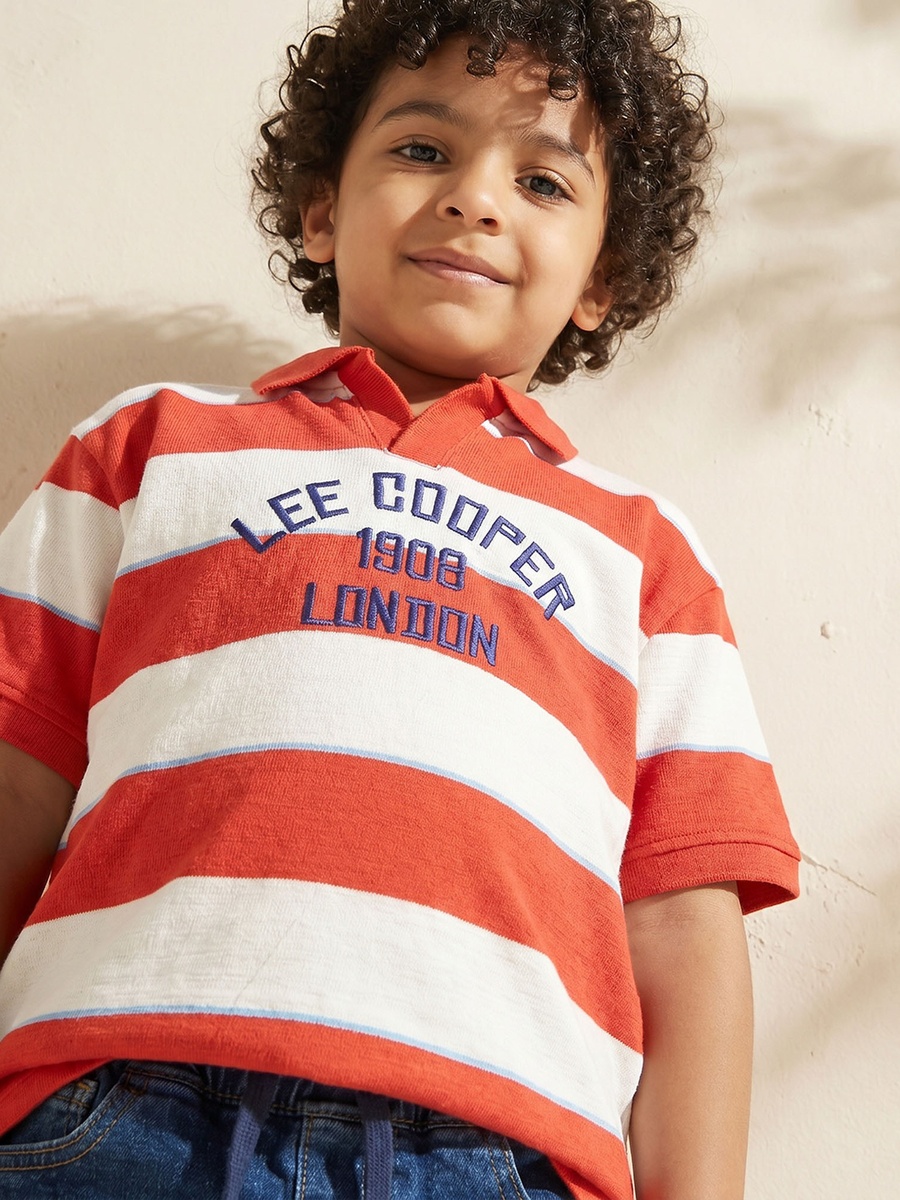 Collared Short Sleeves T-Shirt with Stripes