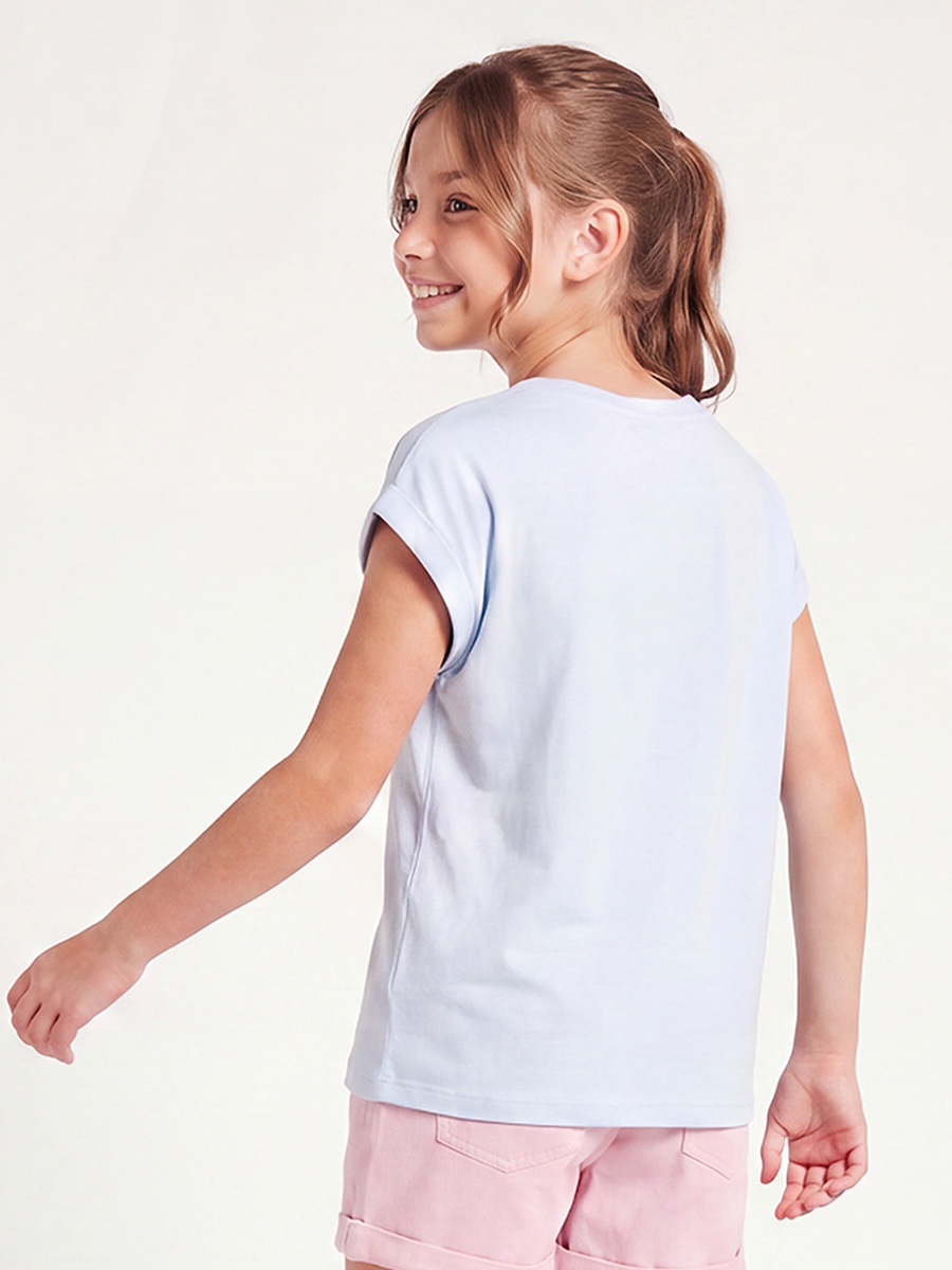 Round Neck Short Sleeve T-Shirt with Slogan Print