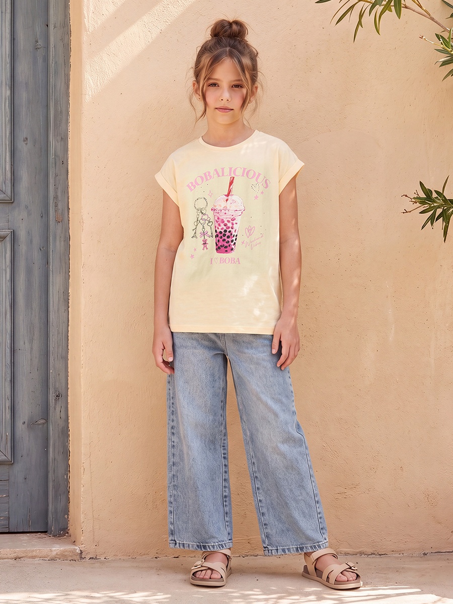 Crew Neck Short Sleeves T-Shirt with Graphic Print