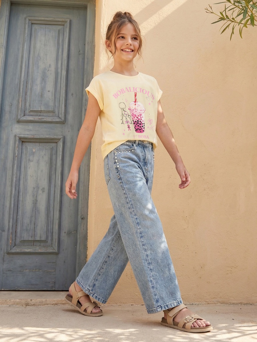 Crew Neck Short Sleeves T-Shirt with Graphic Print