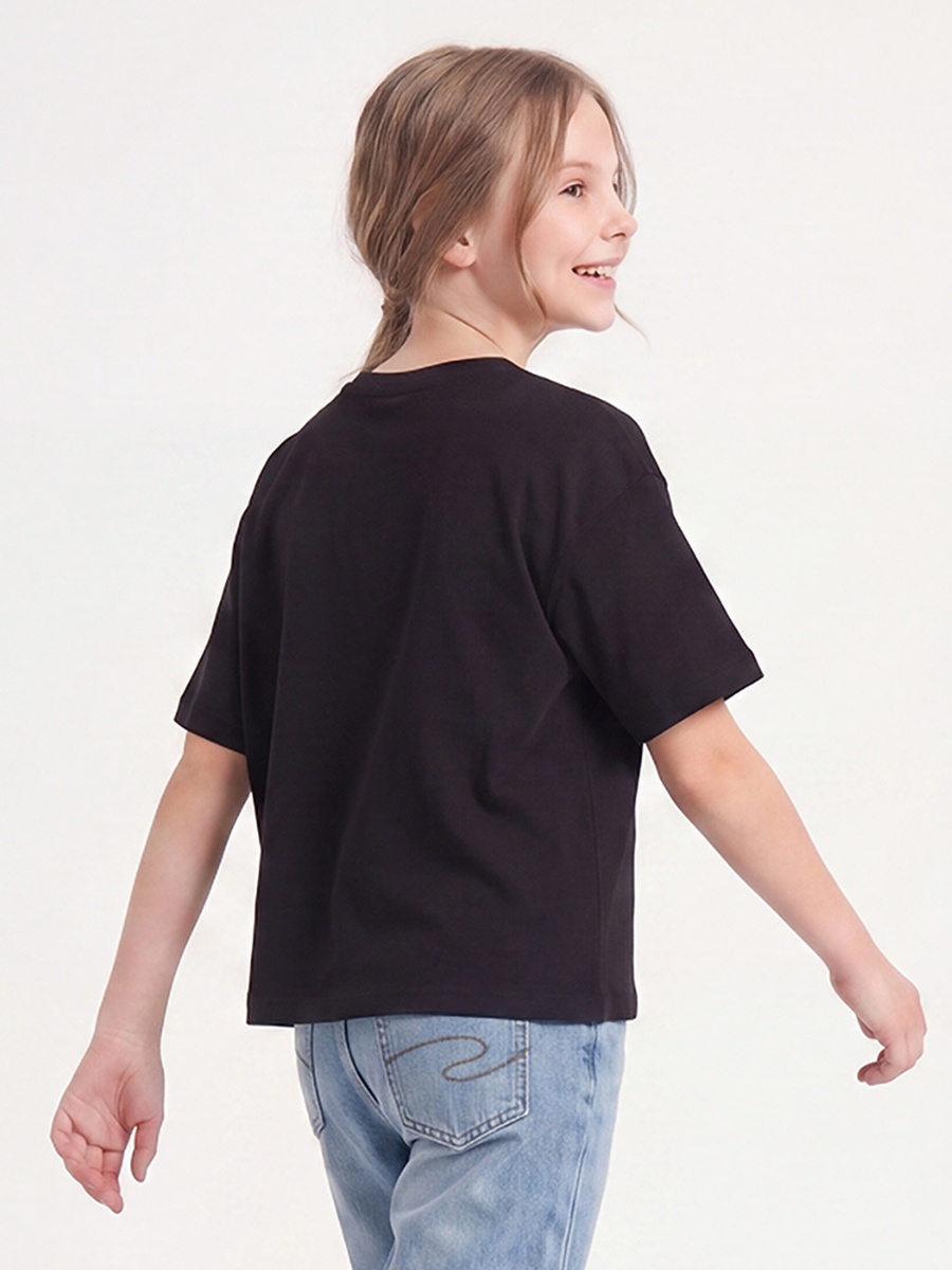 Crew Neck Short Sleeves T-Shirt with Butterfly Print