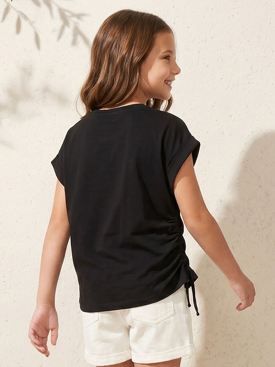 Crew Neck Short Sleeves T-Shirt with Barbie Print