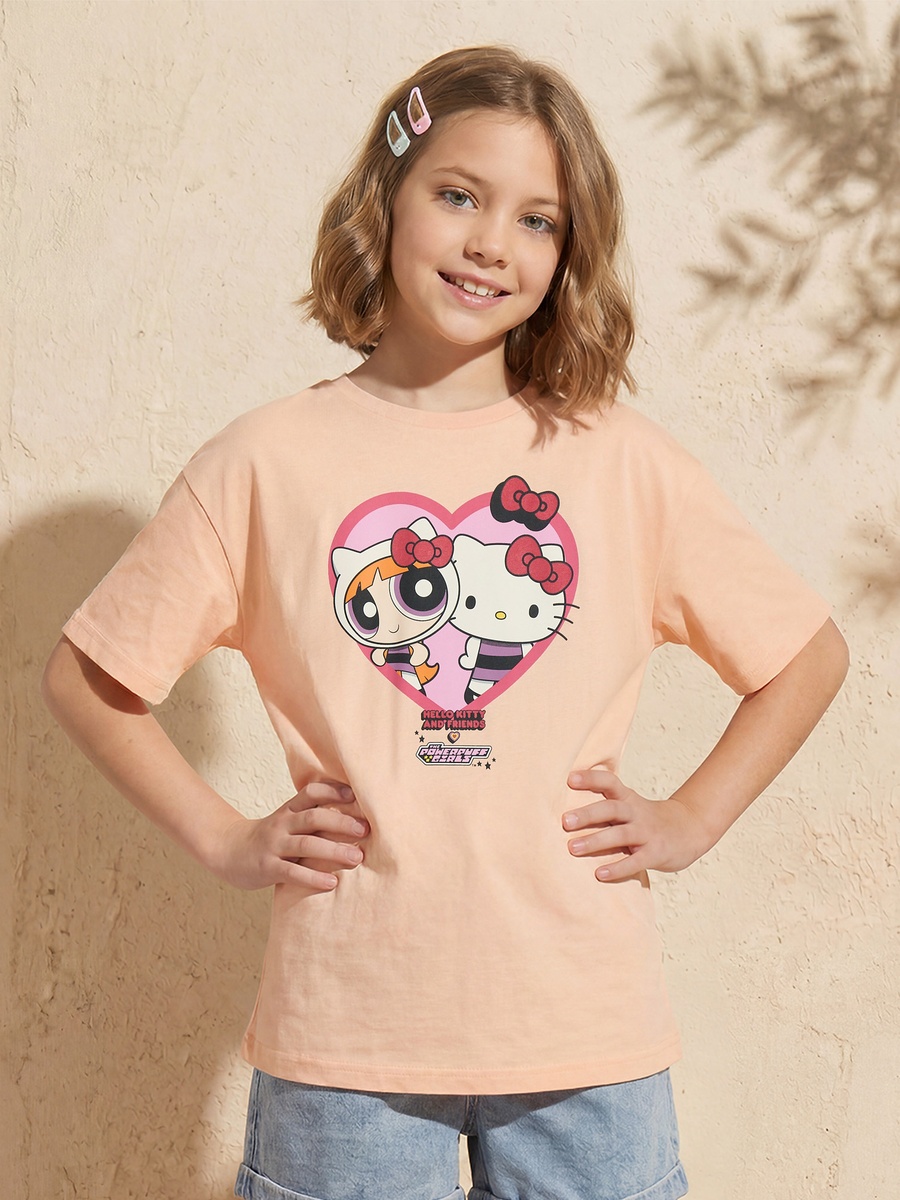 Disney Round Neck Short Sleeves T-Shirt with Stitch Print