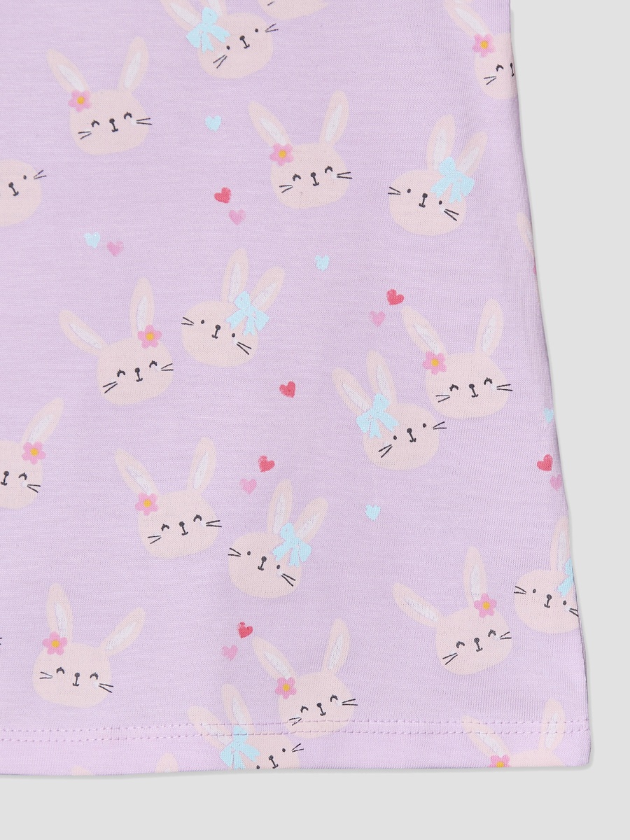 Round Neck Short Sleeves T-Shirt with Cat Print