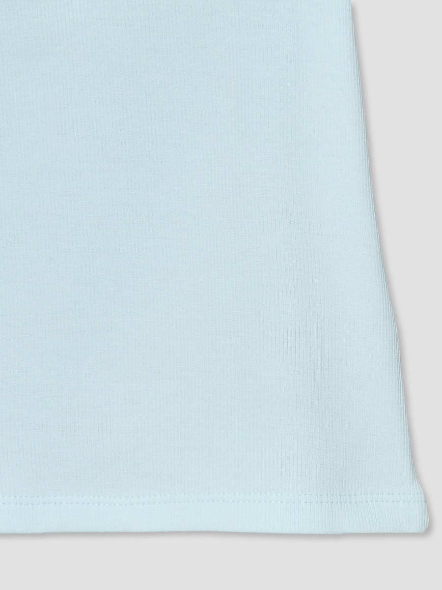Crew Neck Short Sleeves T-Shirt with Ruffle Trim