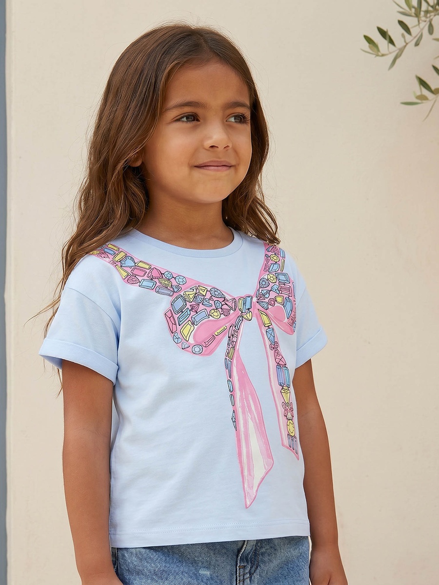 Crew Neck Short Sleeves T-Shirt with Floral Print