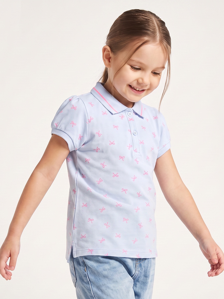 Polo Short Sleeves T-Shirt with Bow Print
