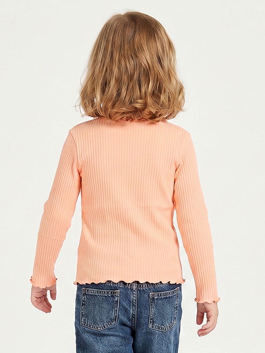 Turtleneck Long Sleeves T-Shirt with Ribbed Design
