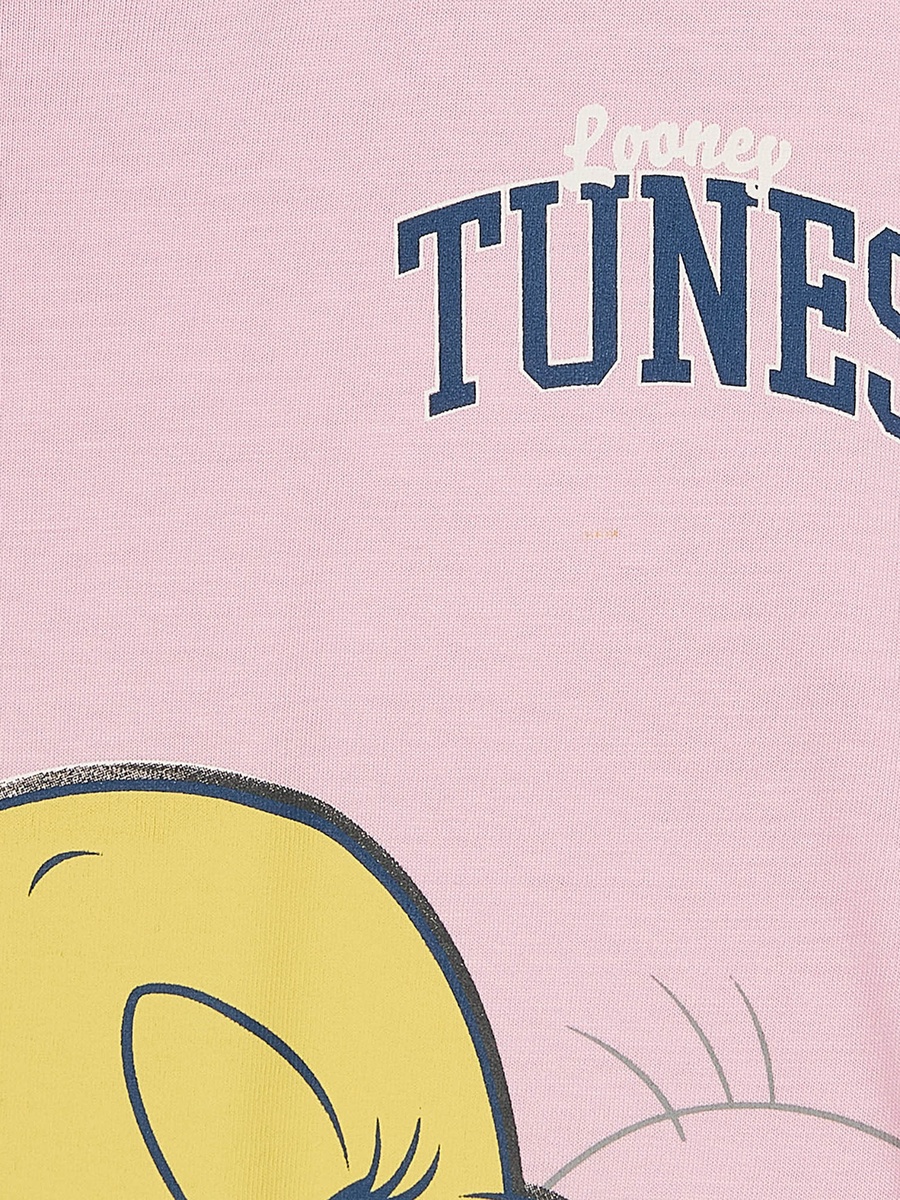 Crew Neck Long Sleeves T-Shirt with Tweety Print