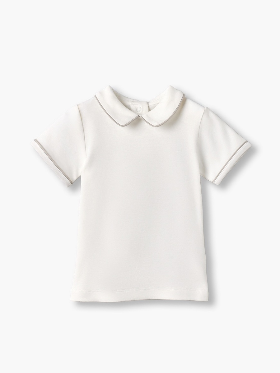 Peter Pan Collar Short Sleeves T-Shirt and Dungaree Set with Embroidery