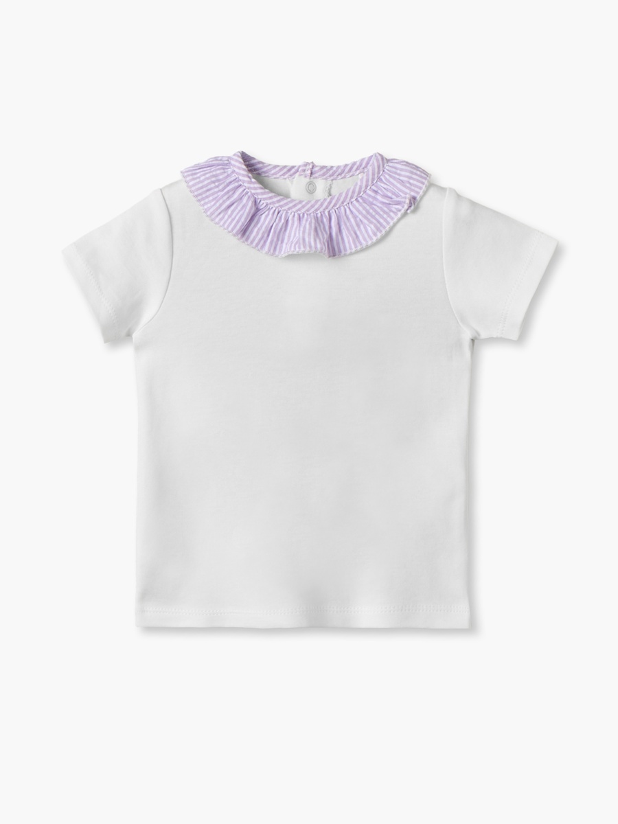 Crew Short Sleeves Top and Dungaree Set with Stripes