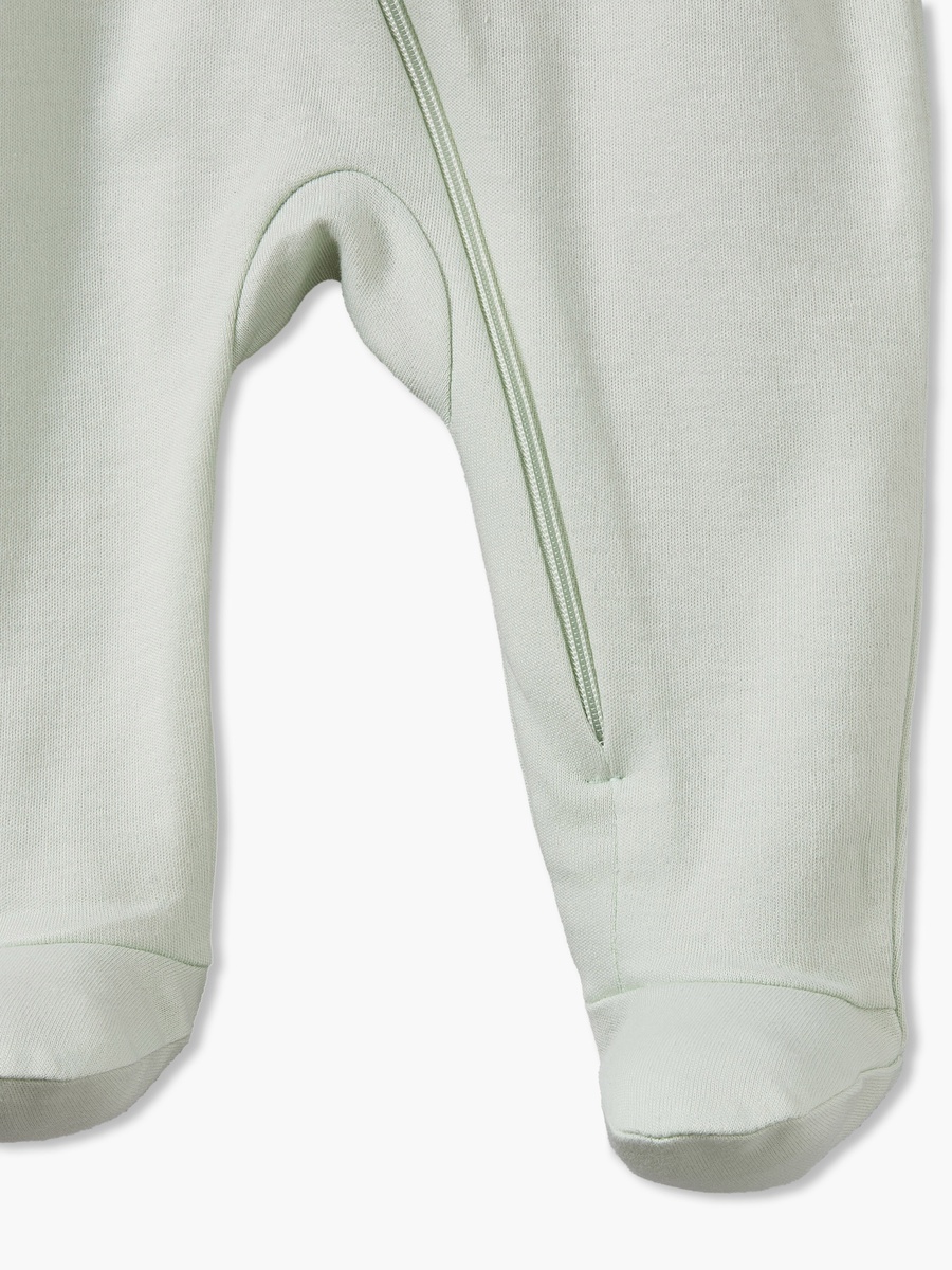 Pack of 3 Cotton Crew Neck Long Sleeves Sleepsuit with Zip Closure