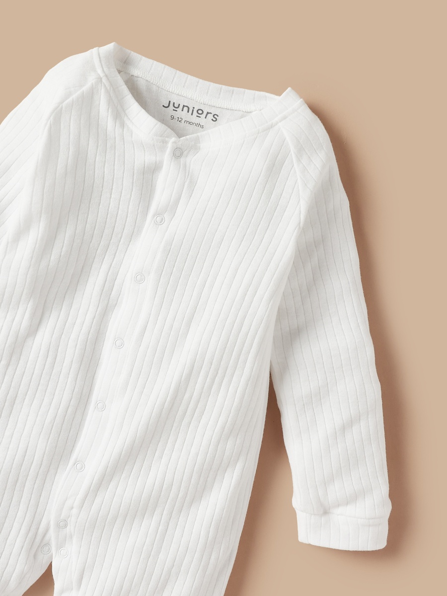 Ribbed Closed Feet Sleepsuit with Button Closure
