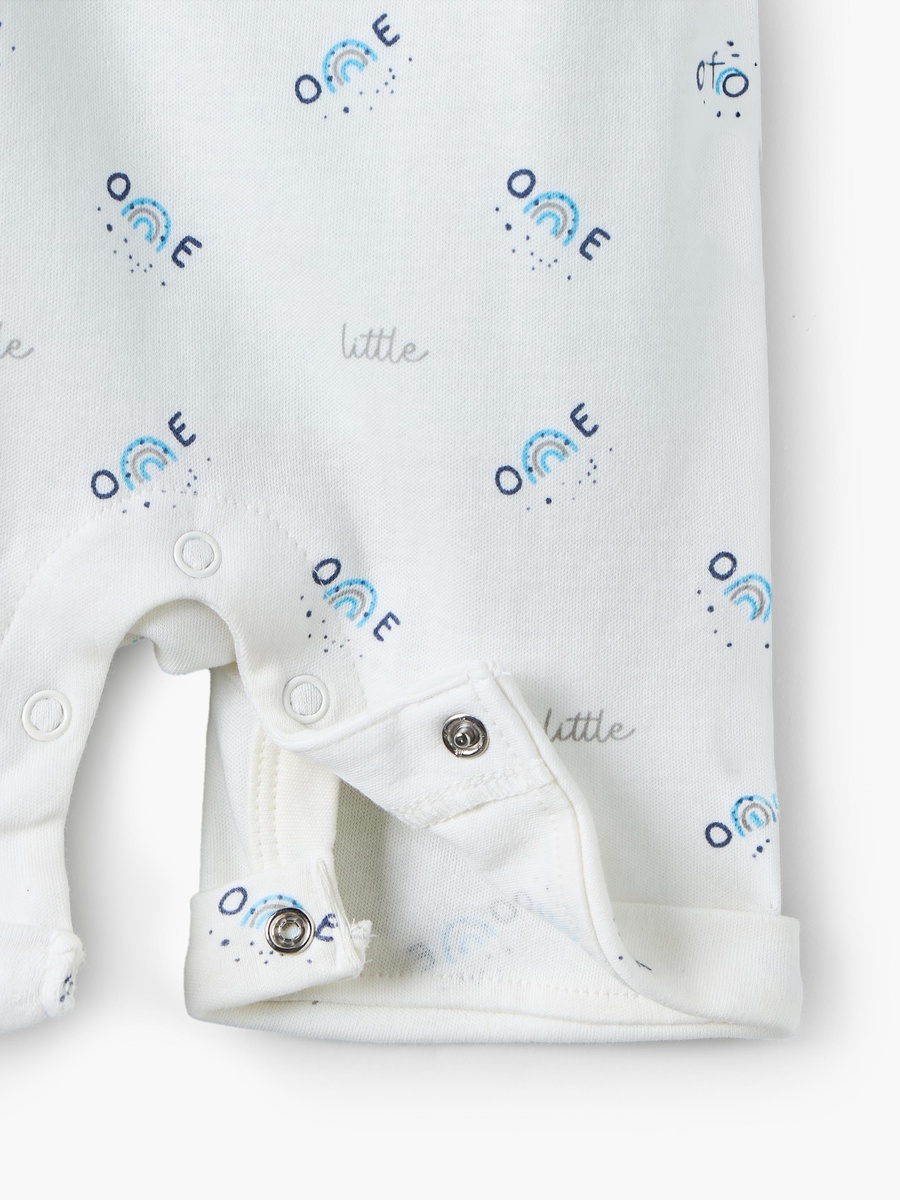 Crew Neck Short Sleeves T-Shirt and Dungaree Set with Rainbow Print