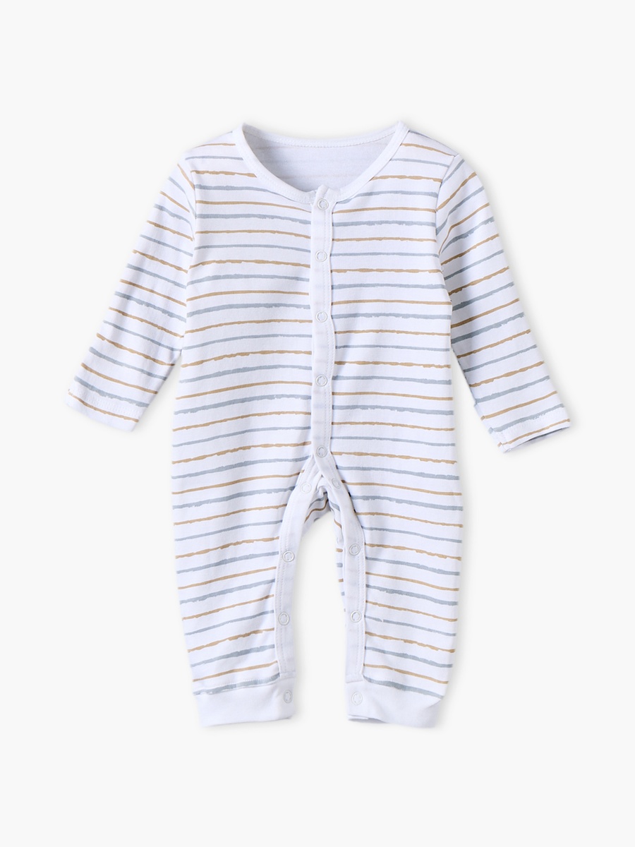 Pack of 3 Cotton Crew Neck Long Sleeves Sleepsuit with Construction Vehicle Print