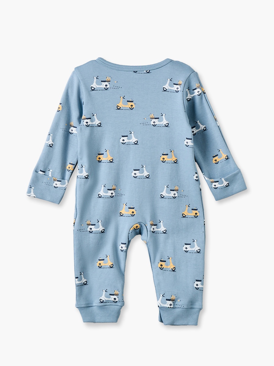 Pack of 3 Cotton Crew Neck Long Sleeves Sleepsuit with Scooter Print