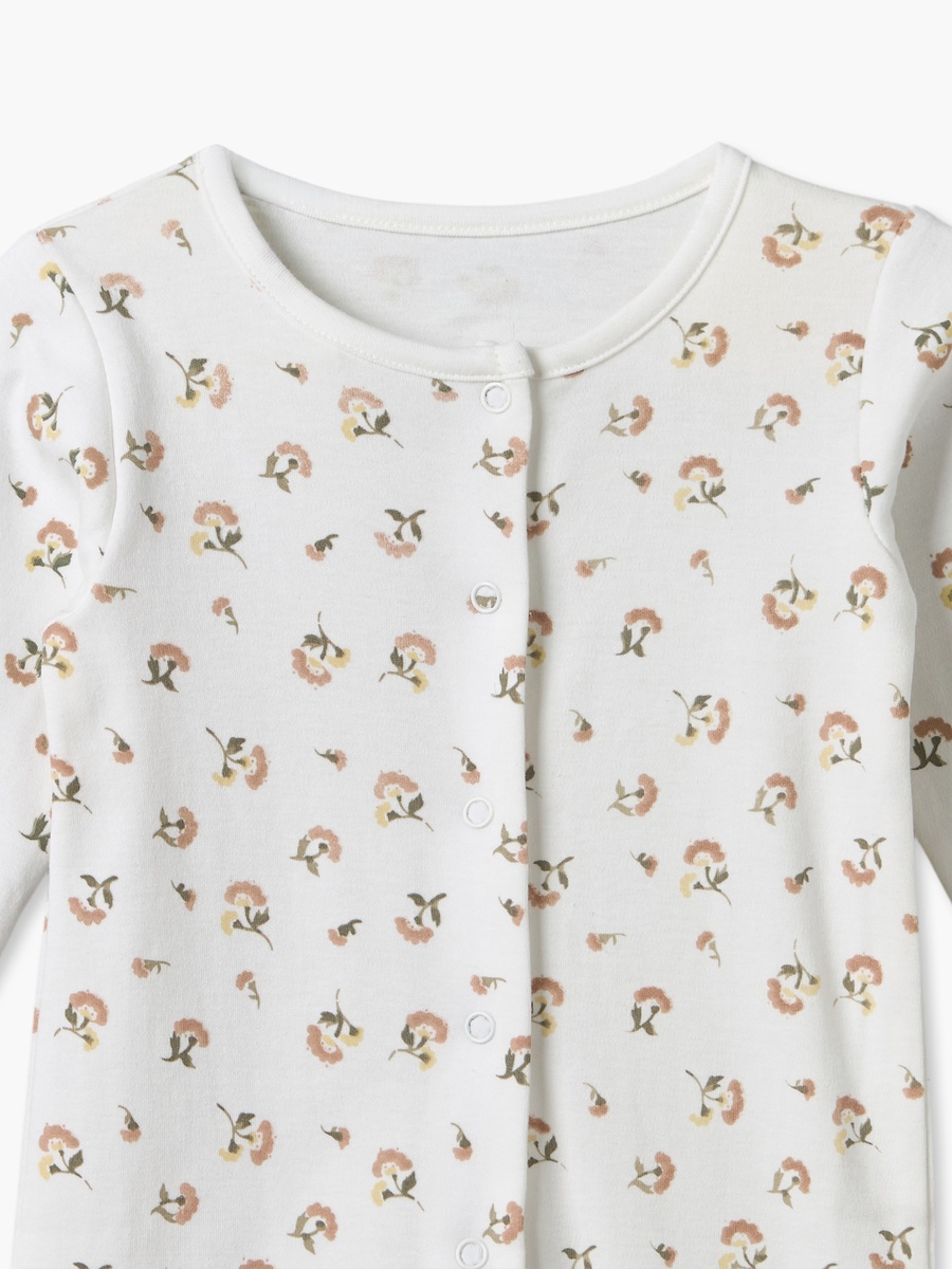 Pack of 3 Crew Neck Long Sleeves Sleepsuit with Floral Print