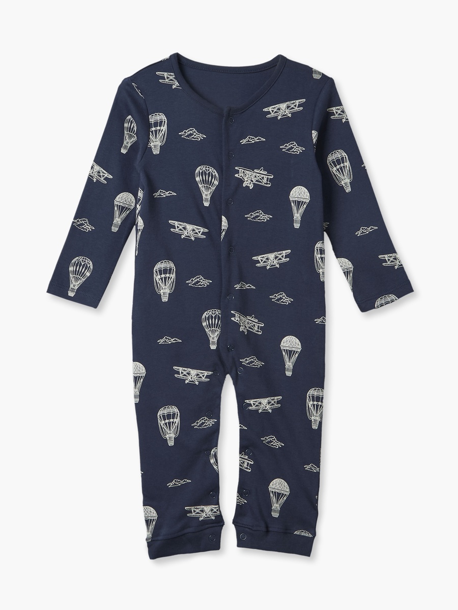 Pack of 3 Cotton Crew Neck Long Sleeves Sleepsuit with Hot Air Balloon Print