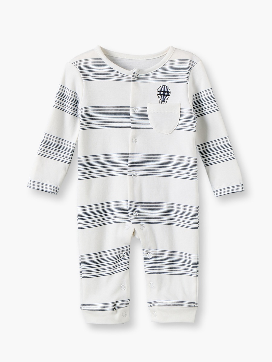 Pack of 3 Cotton Crew Neck Long Sleeves Sleepsuit with Hot Air Balloon Print