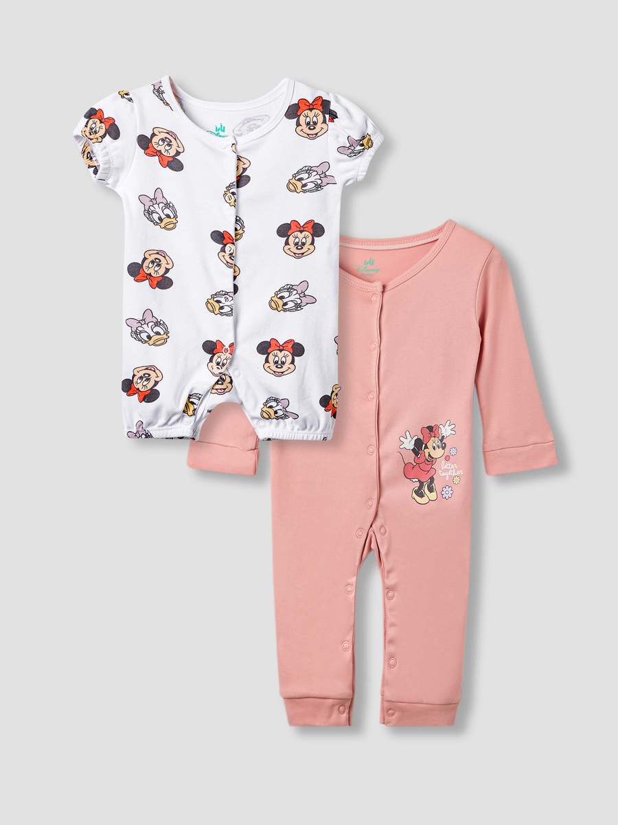 Minnie Mouse and Daisy Duck Print Romper and Sleepsuit