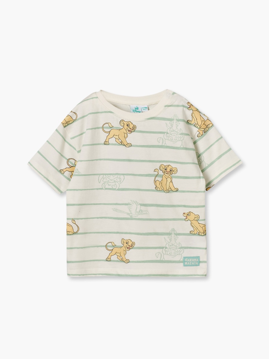 Crew Neck Short Sleeves T-Shirt and Shorts Set with Lion King Print