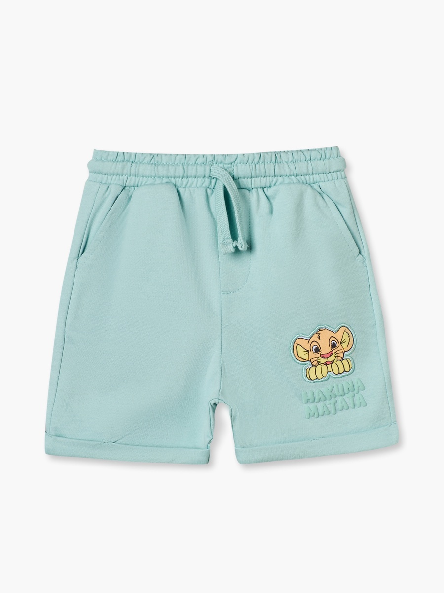 Crew Neck Short Sleeves T-Shirt and Shorts Set with Lion King Print
