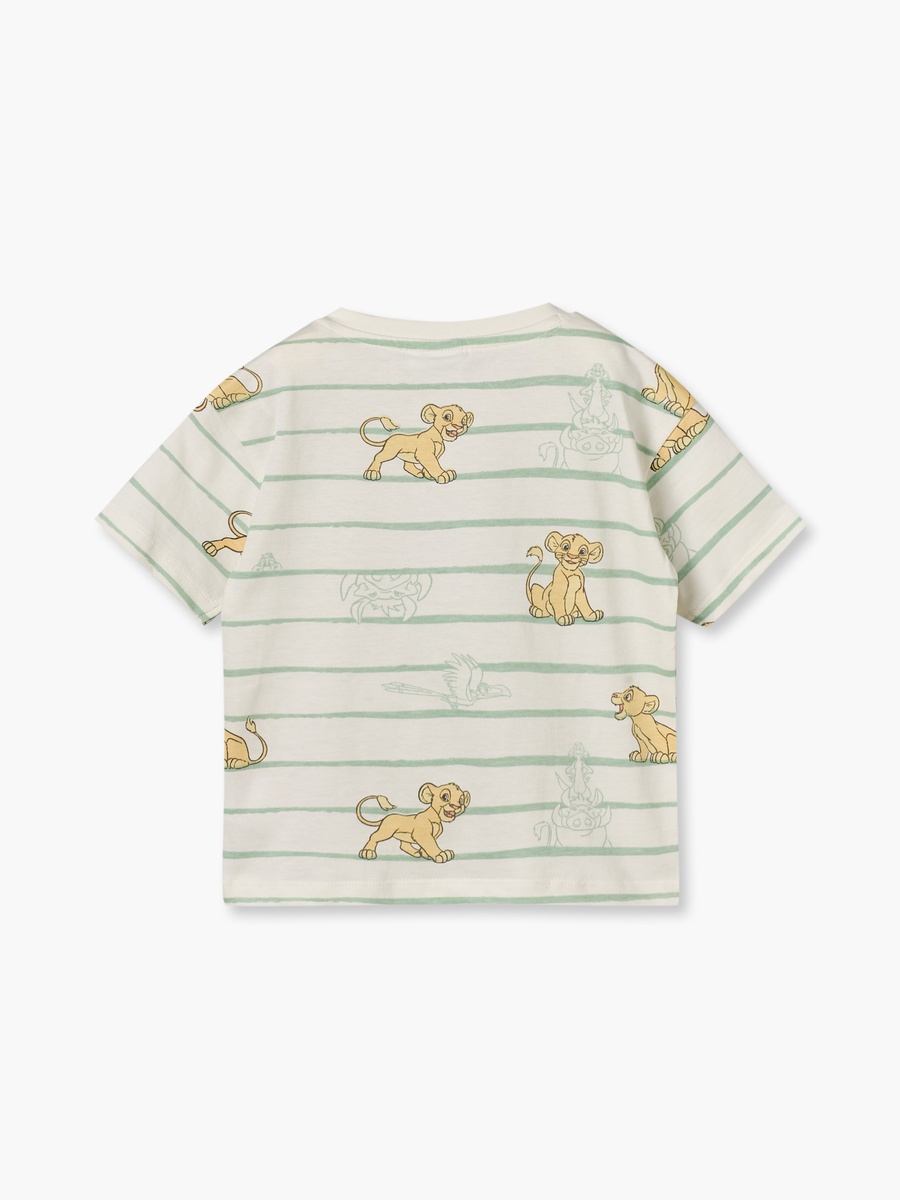 Crew Neck Short Sleeves T-Shirt and Shorts Set with Lion King Print