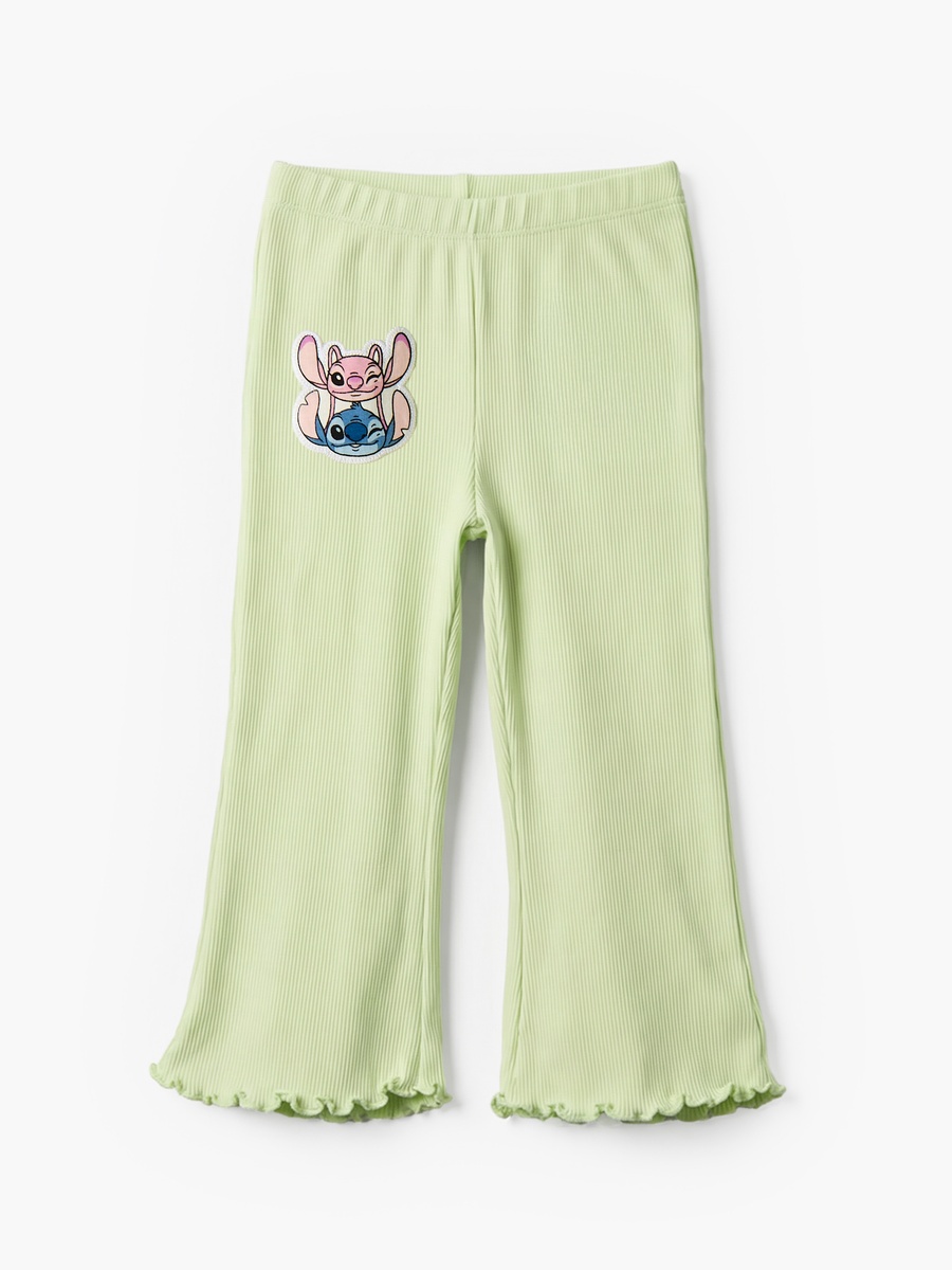Round Neck Long Sleeves Top and Pants Set with Angel and Stitch Applique