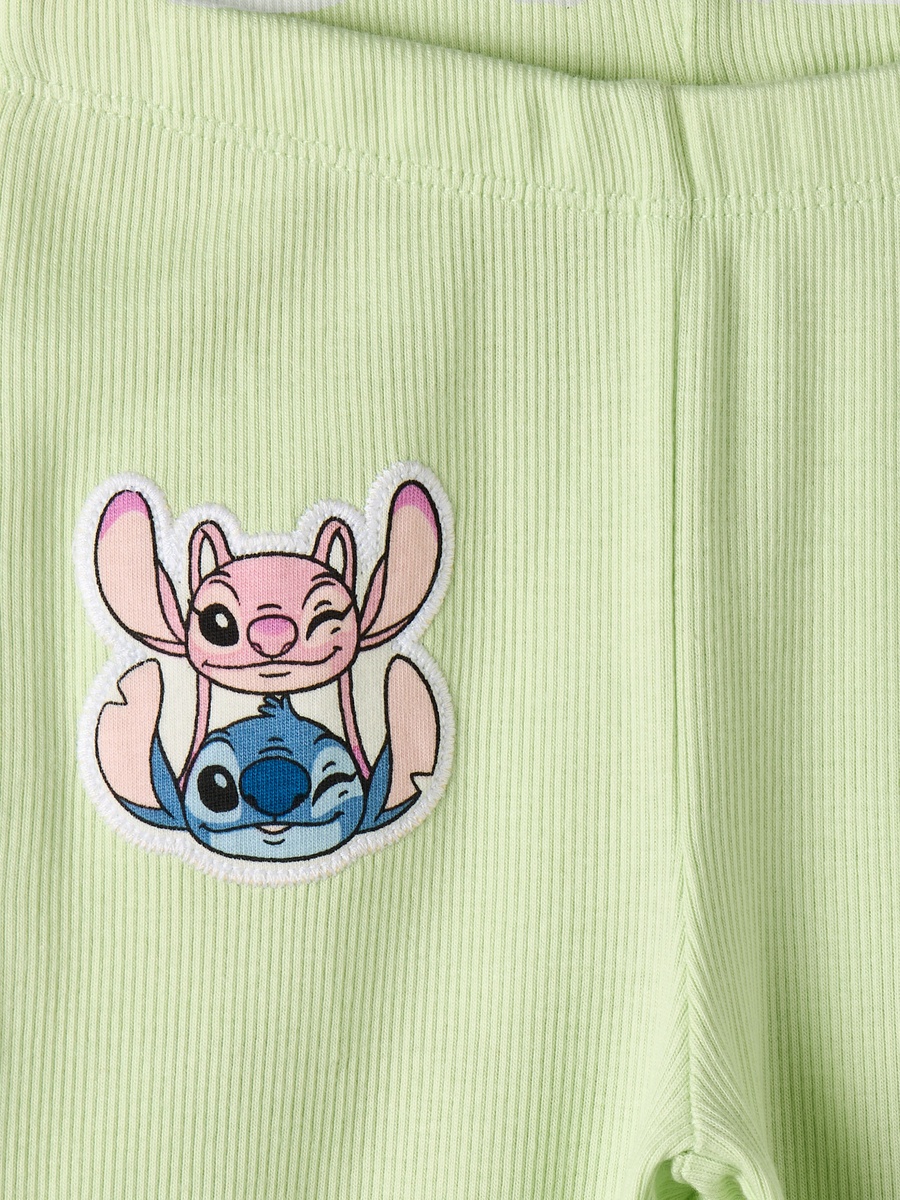 Round Neck Long Sleeves Top and Pants Set with Angel and Stitch Applique