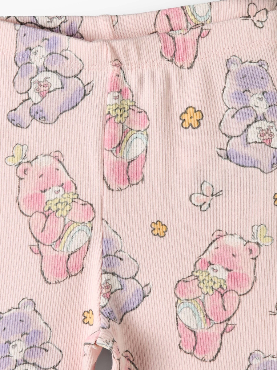 Round Neck Long Sleeve Top and Pyjama Set with Care Bear Print