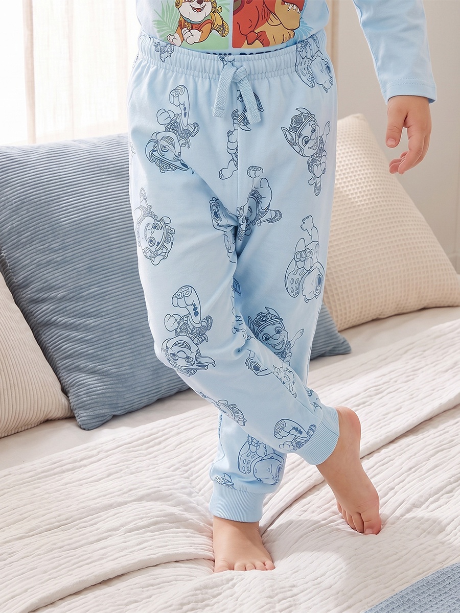 Cotton Crew Neck Long Sleeves Pyjama Set with PAW Patrol Print