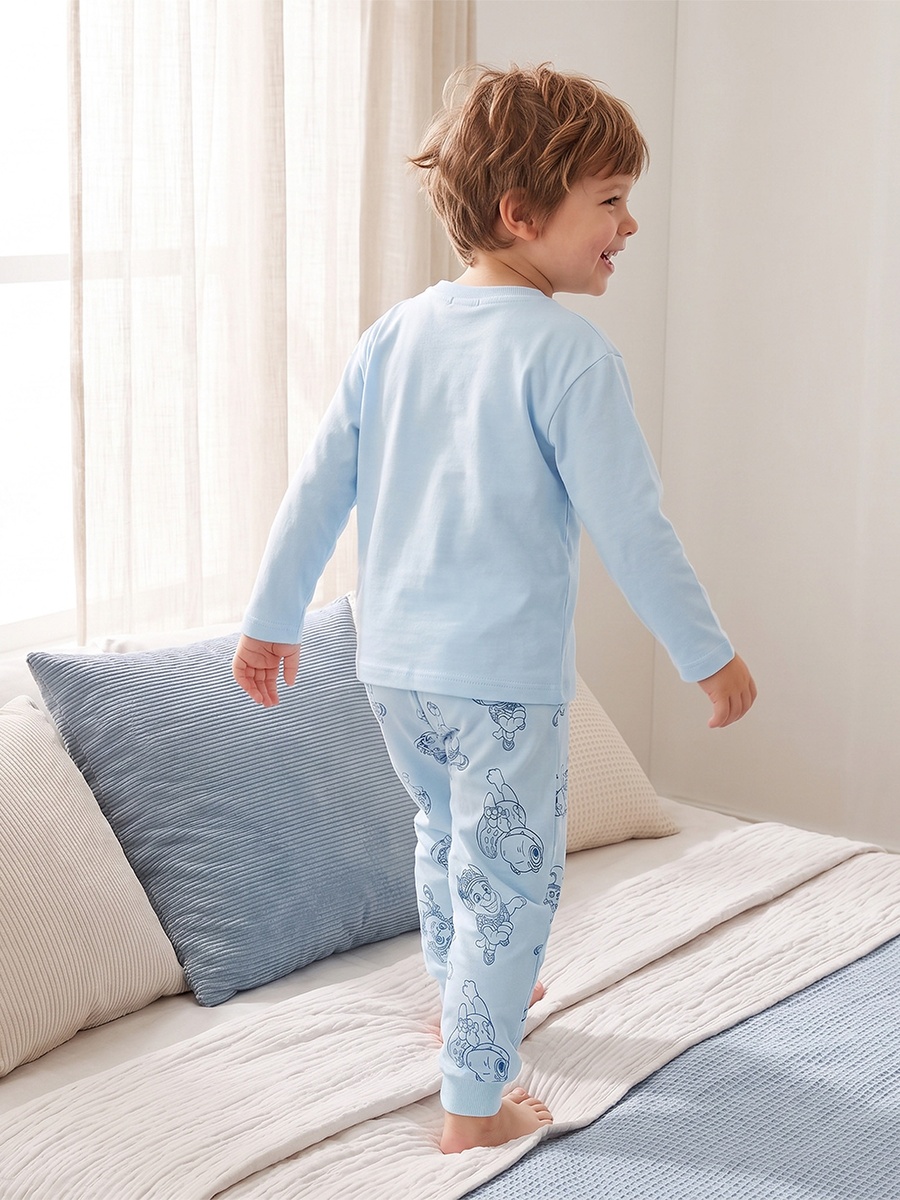 Cotton Crew Neck Long Sleeves Pyjama Set with PAW Patrol Print